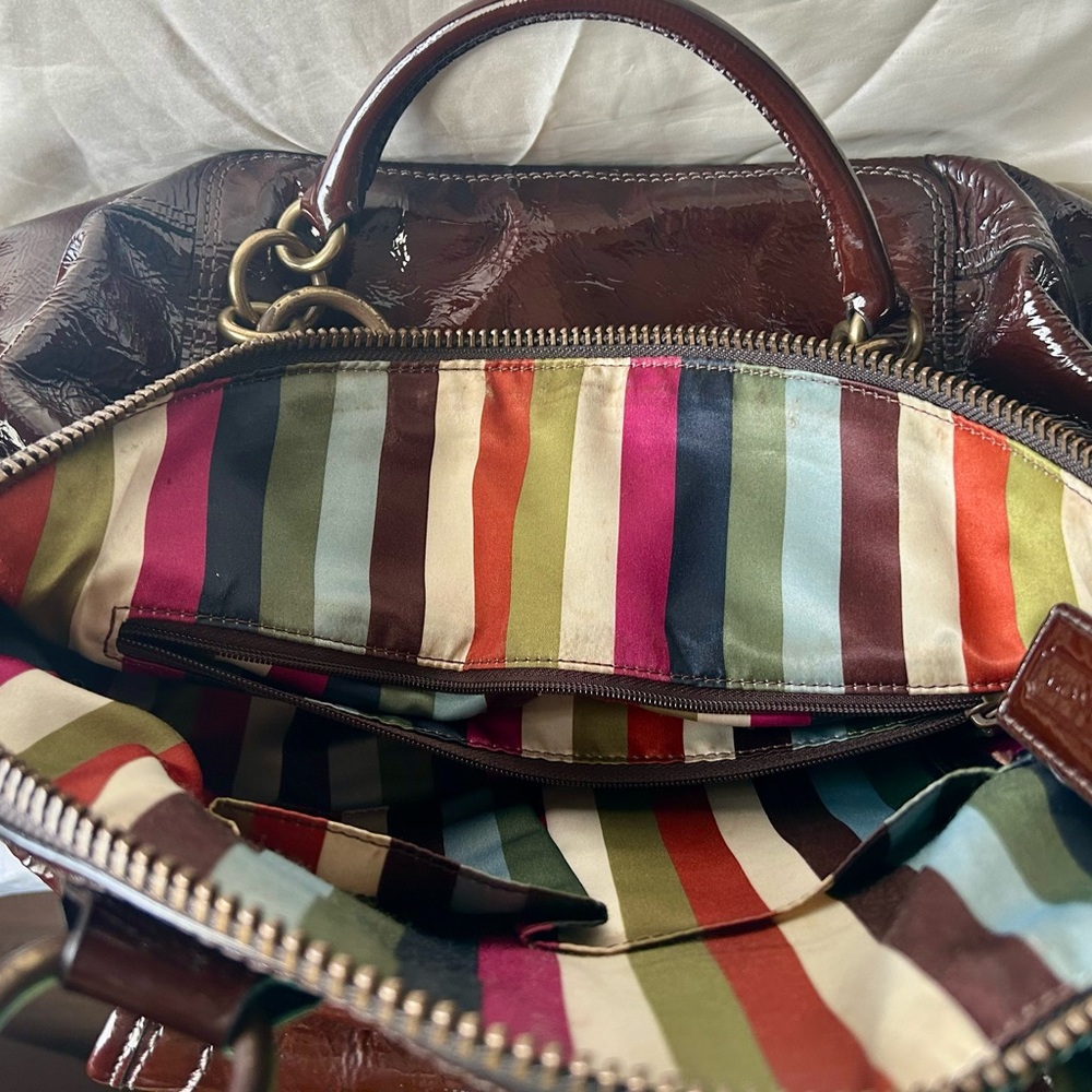Coach Glossy Patent Leather Satchel in Deep Burgundy - Picture 16 of 16
